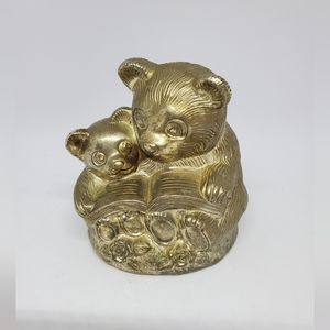 Vintage 1960s Silver-Plated Teddy Bear Bank ~ Japan  Pre-Owned